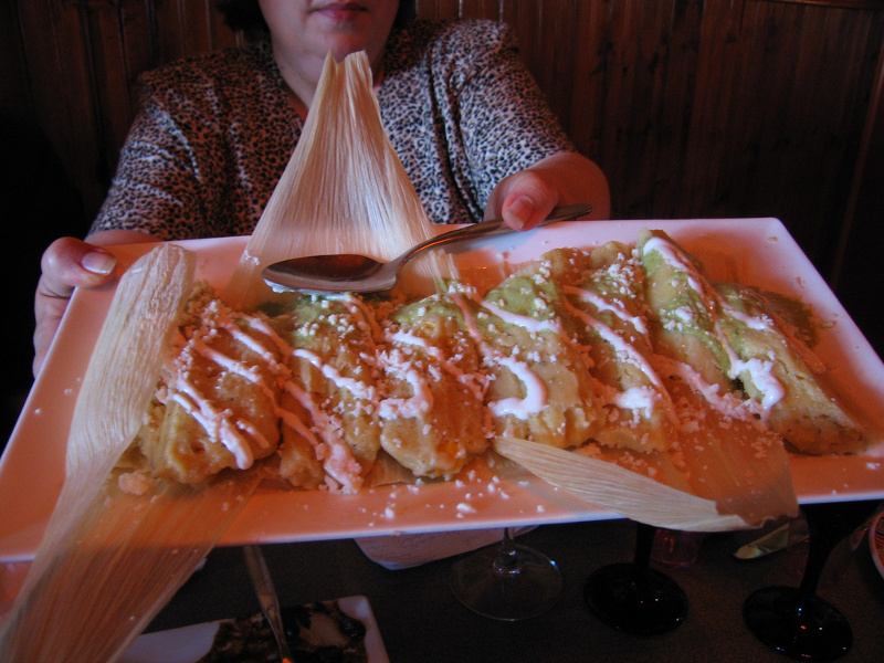 A platter of tamales de elote