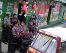 Crowd in a Guatemalan village