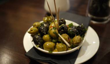 A bowl of marinated olives