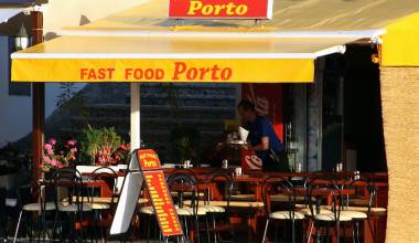 Fast food restaurant in Malinska, Croatia