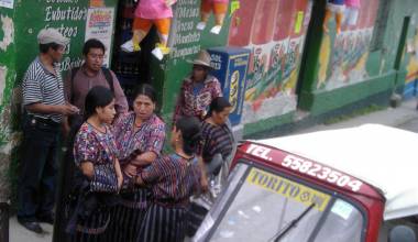 Crowd in a Guatemalan village