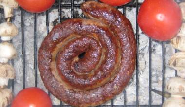 South African boerewors on the grill