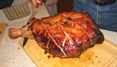 A fresh-baked country ham